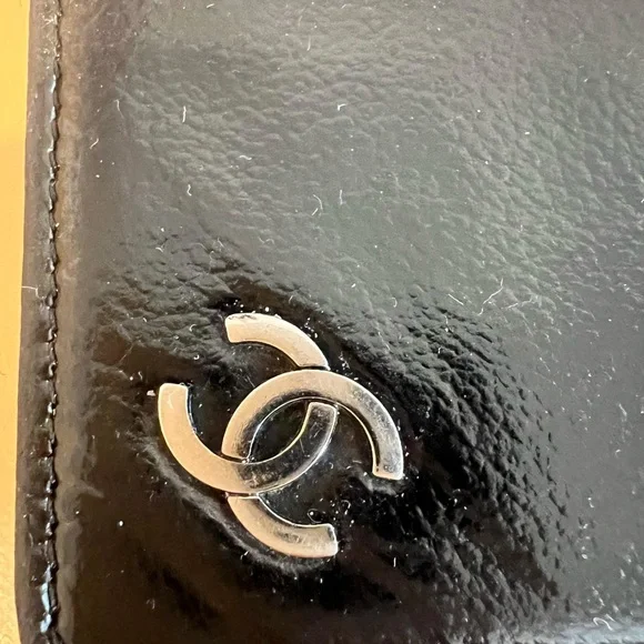 Chanel Cocomark Bifold Leather Black Women’s Long Wallet